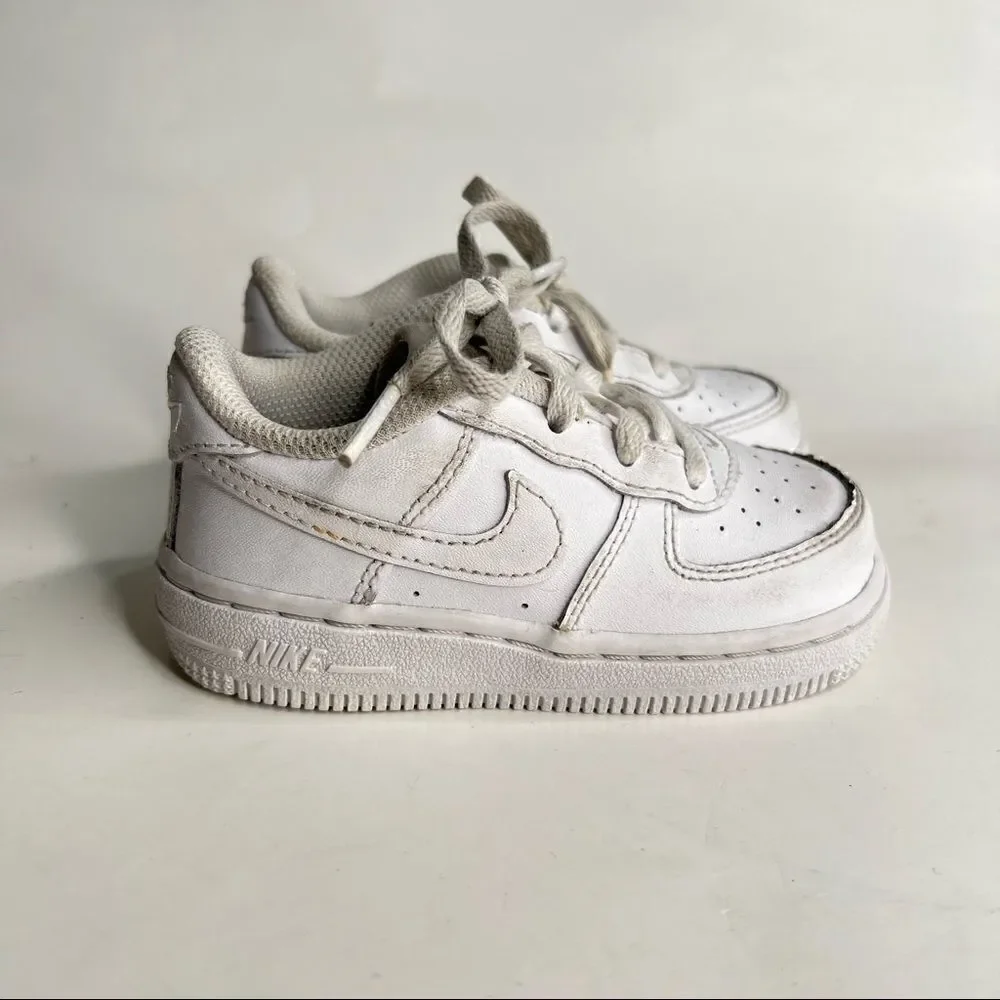 Nike Air Force 1 white Leather lace up sneakers. Size 7C